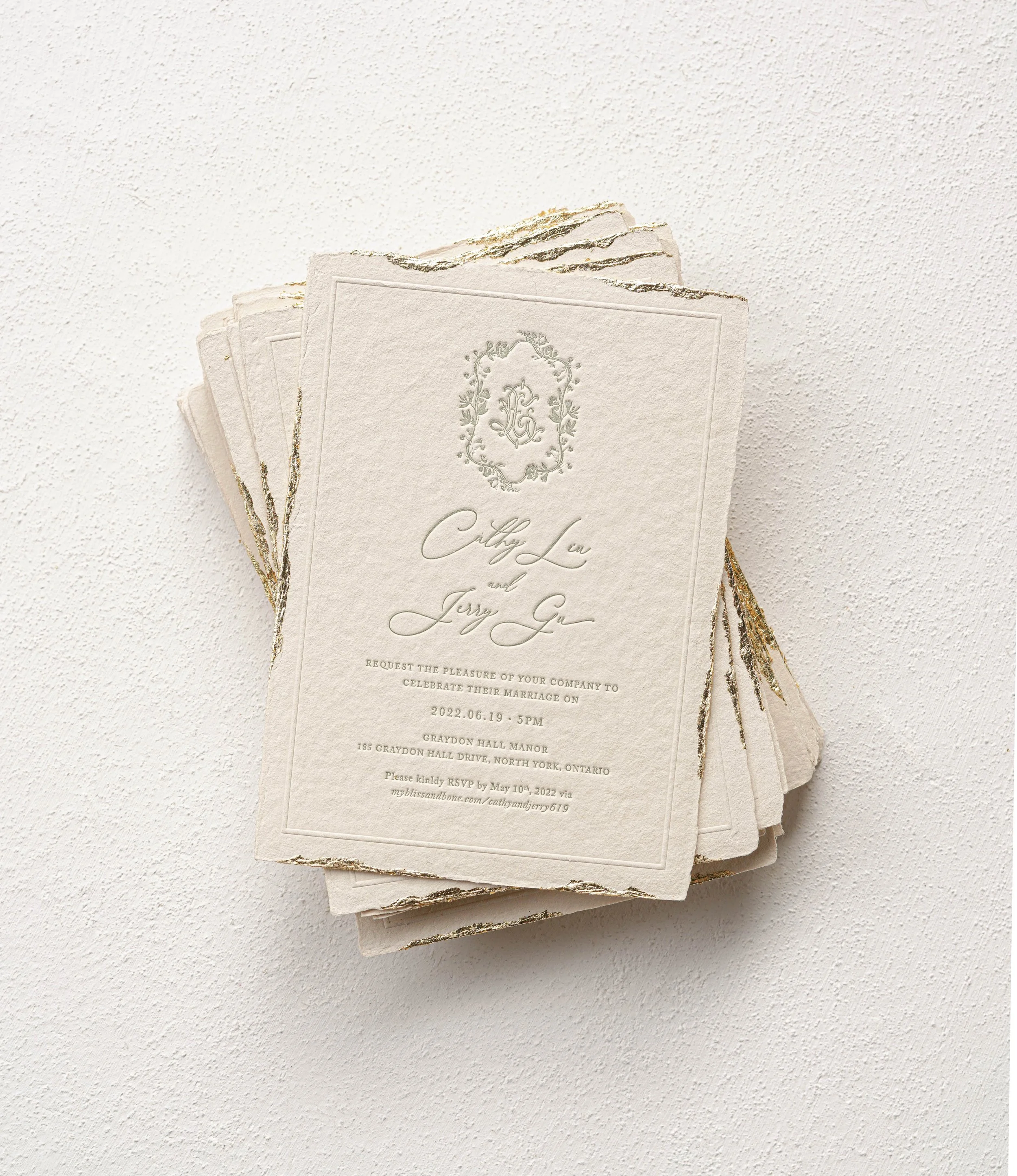 Foil Leaf Handmade Paper Suite in Asian Style e.jpg