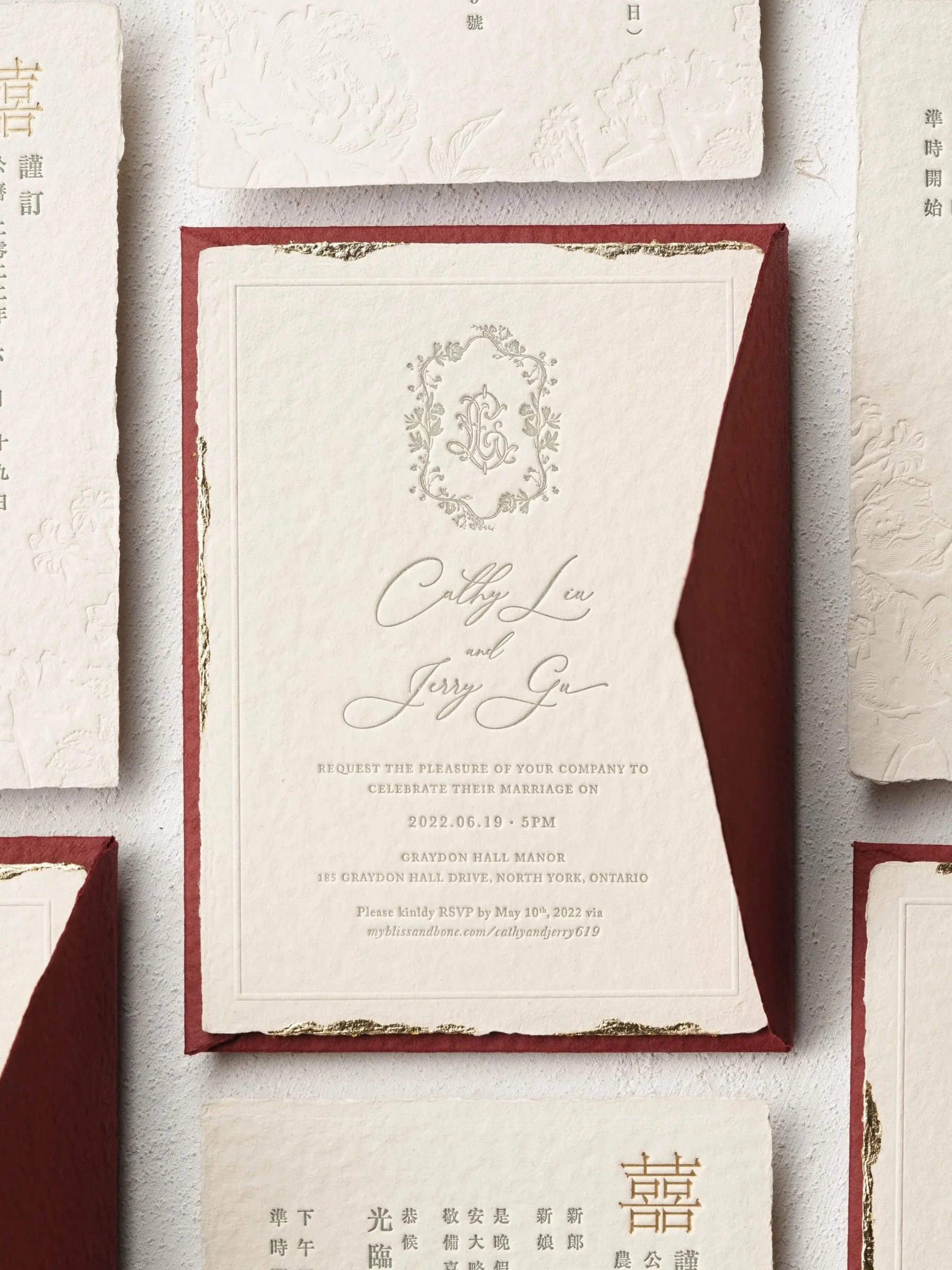 Foil+Leaf+Handmade+Paper+Suite+in+Asian+Stylec.jpg