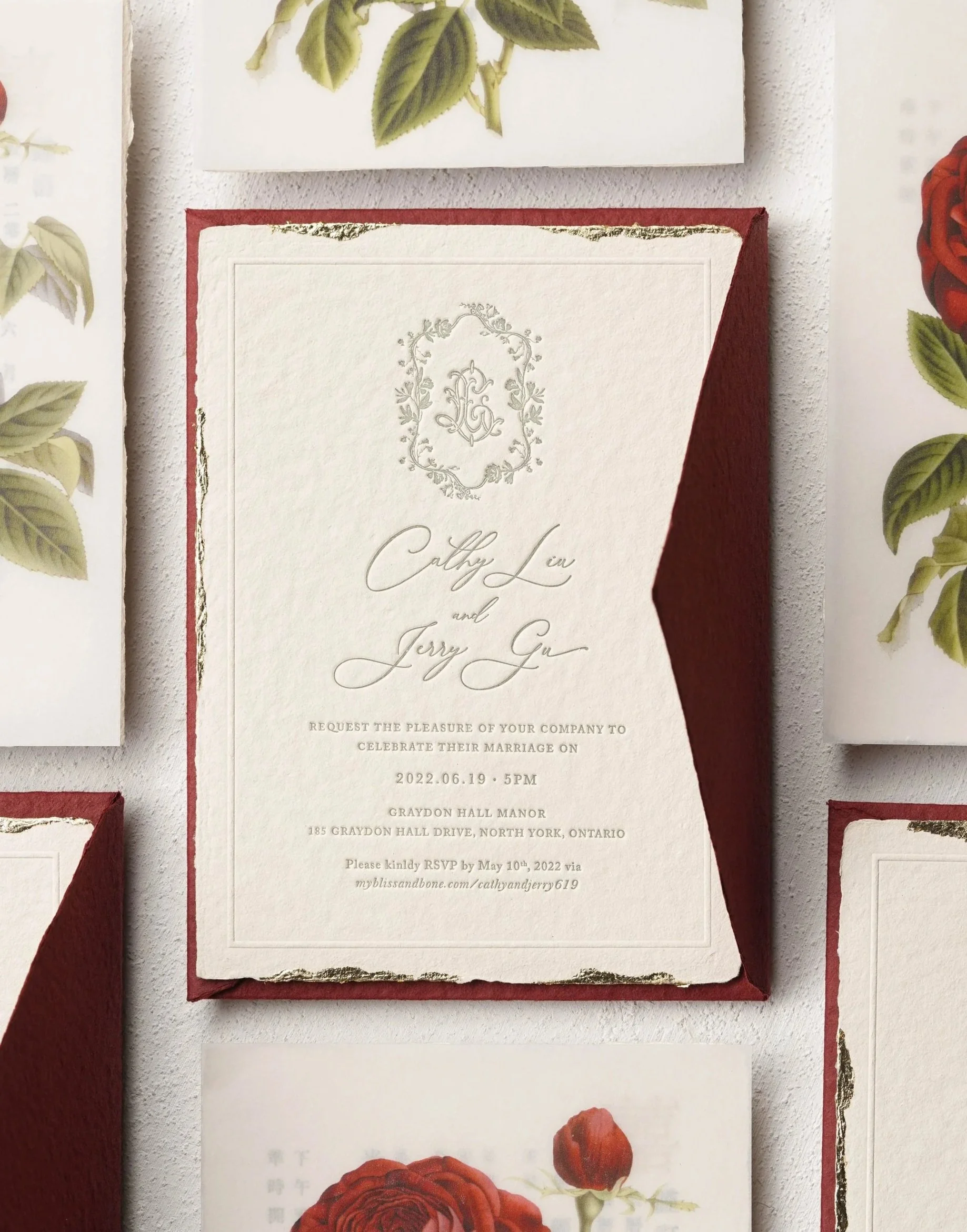 Foil+Leaf+Handmade+Paper+Suite+in+Asian+Style+b.jpg