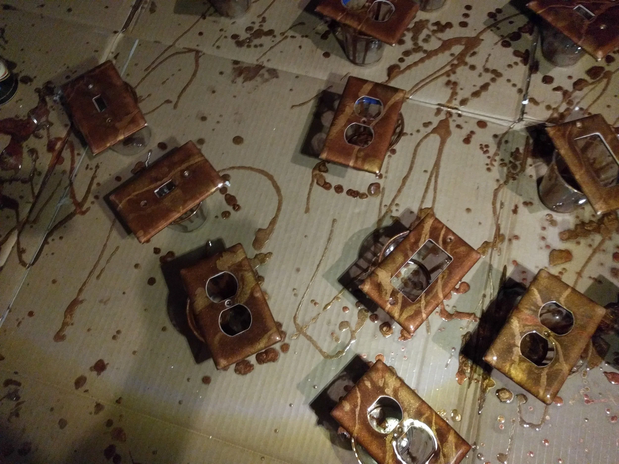 Epoxy streaked light switches