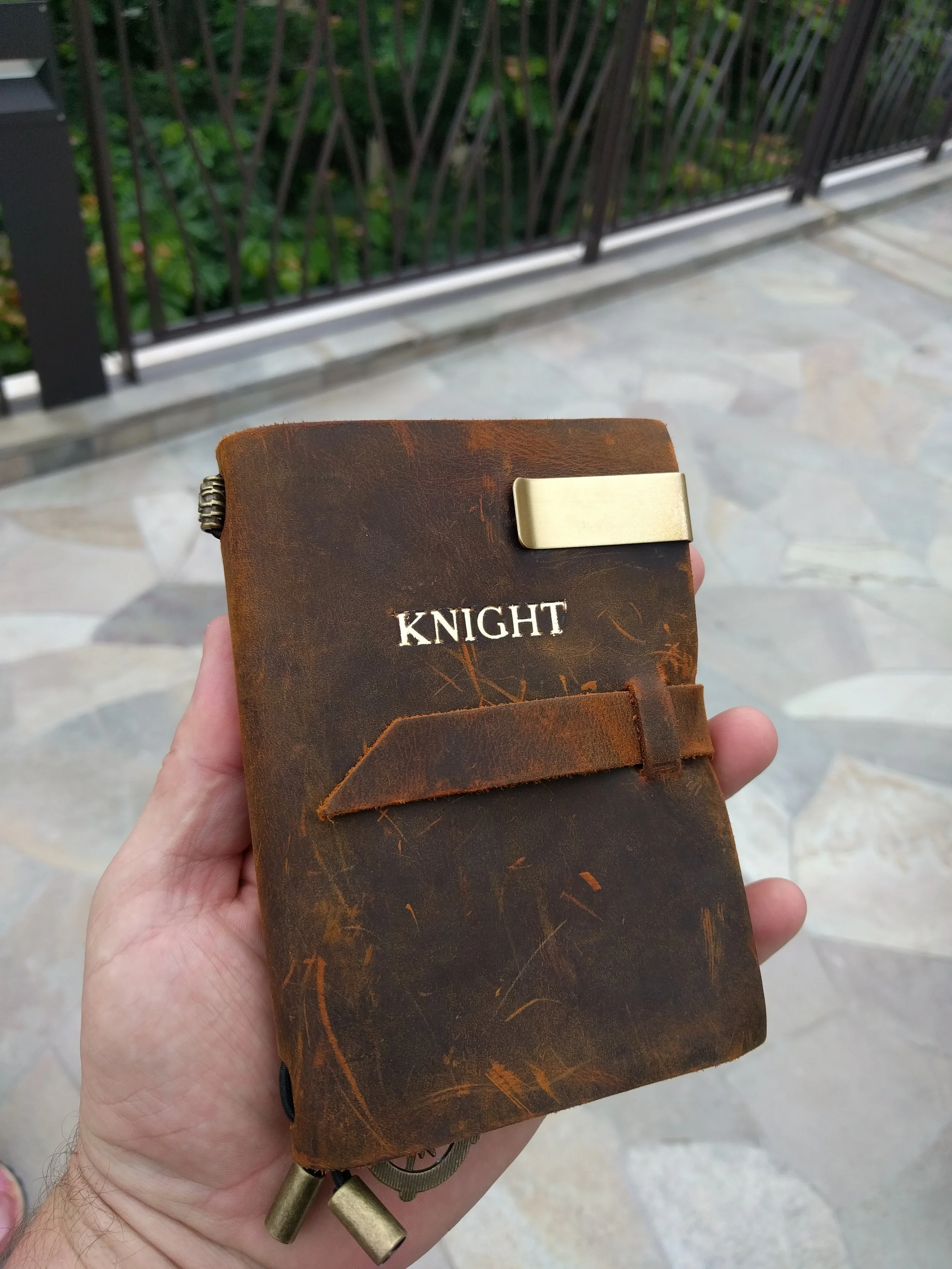 Gold Embroidered Leather Journal