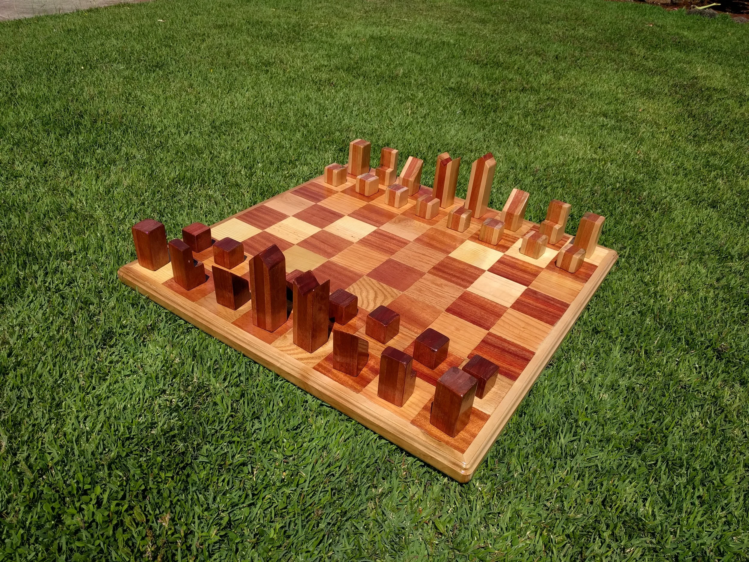 Chess Maple and Mahogany
