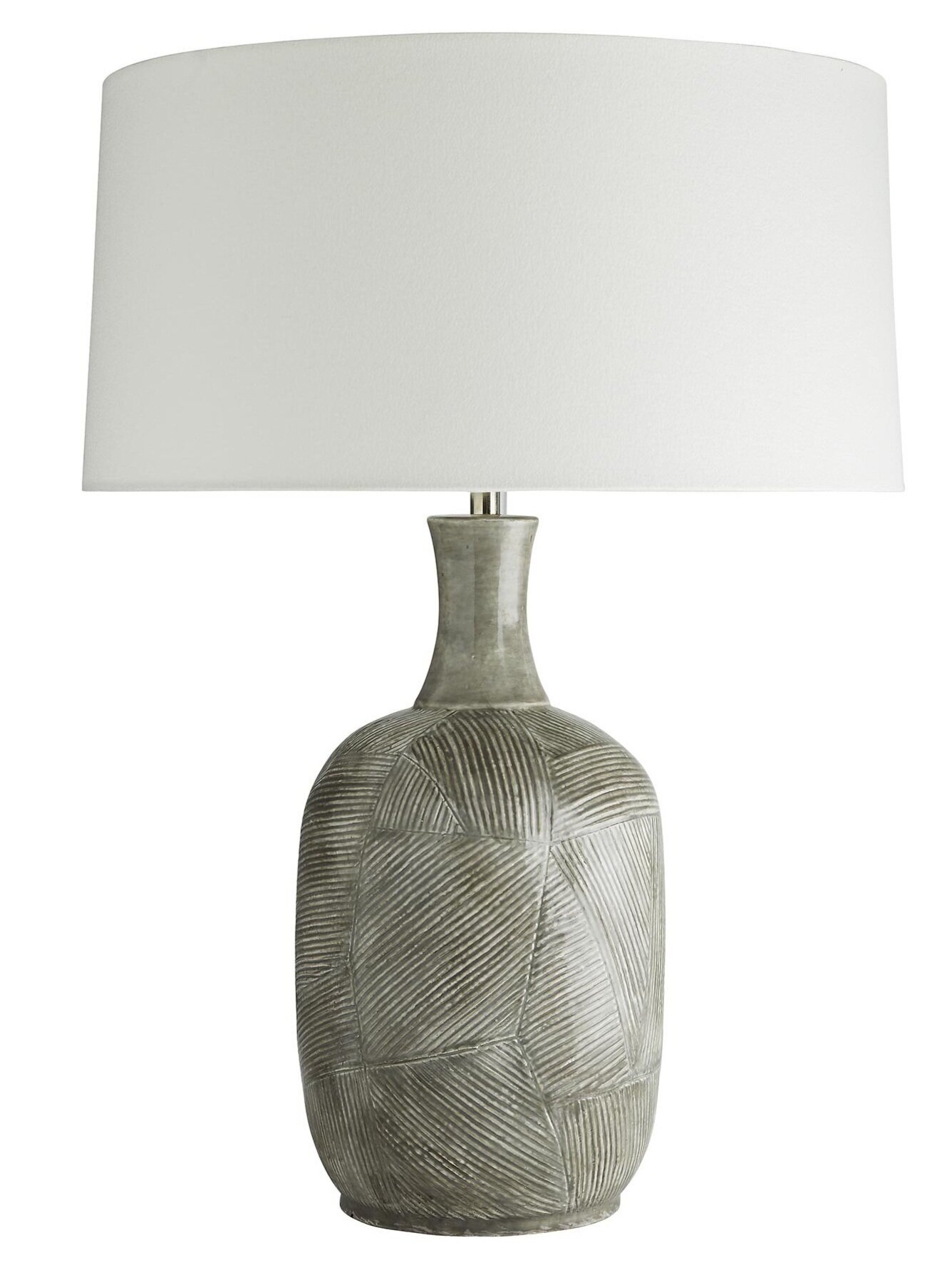 Terracotta Lamp w/Etching Pattern