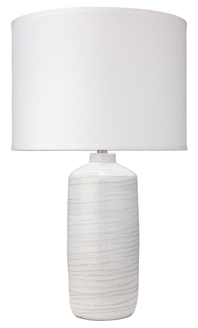 Etched White Ceramic Lamp