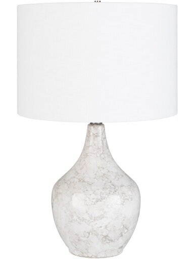 White Marbled Ceramic Lamp
