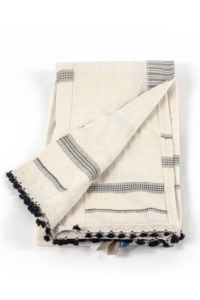 Black &amp; Ivory Organic Cotton Blanket