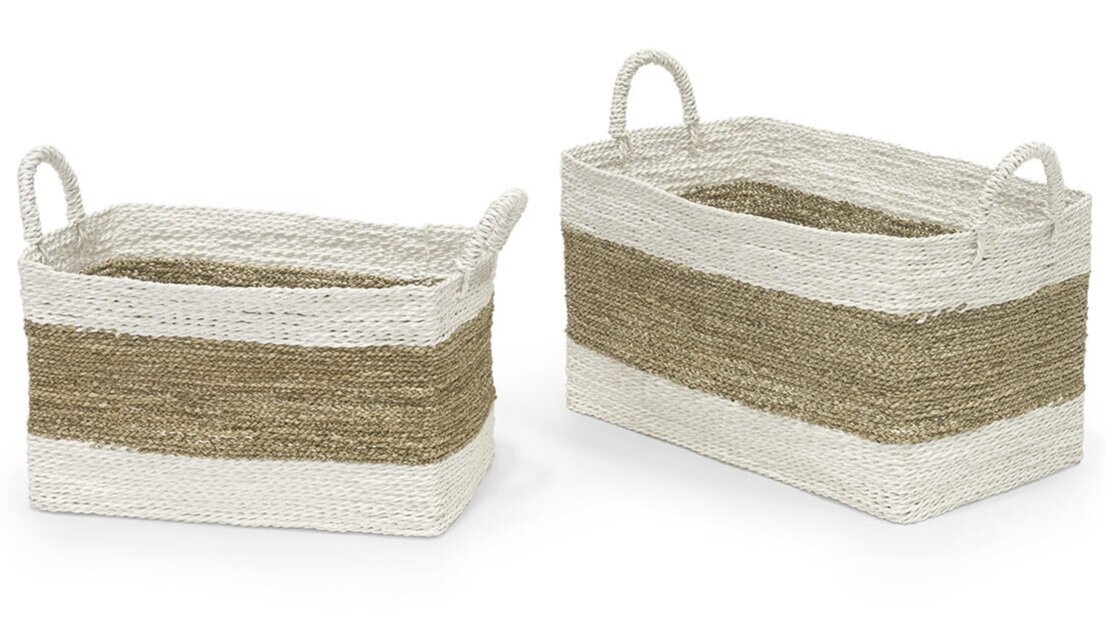 Natural/White Sea-grass Basket-Various Sizes