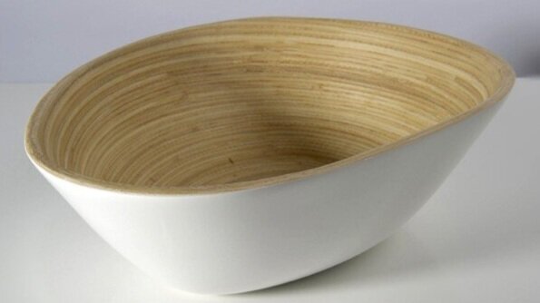 Lacquered Bamboo Bowl-Mango Shape