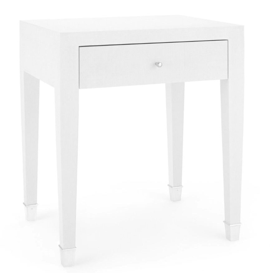 1-Drawer Side Table, Washed Lacquered Linen