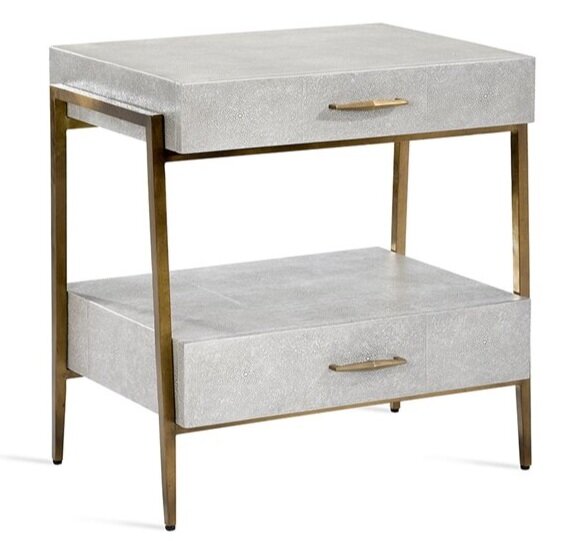 Faux Shagreen Side Table