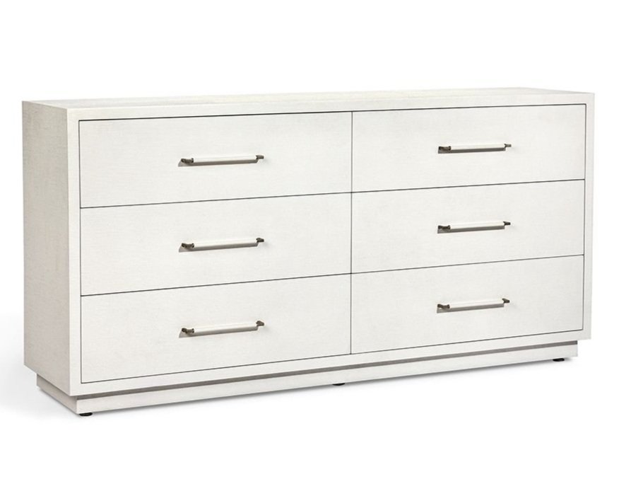 Faux Linen 6 Drawer Chest