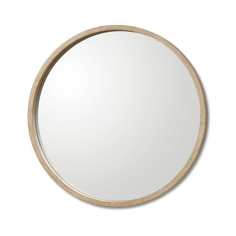 30" Round Oak Mirror