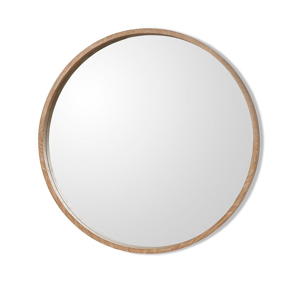 22" Round Oak Mirror