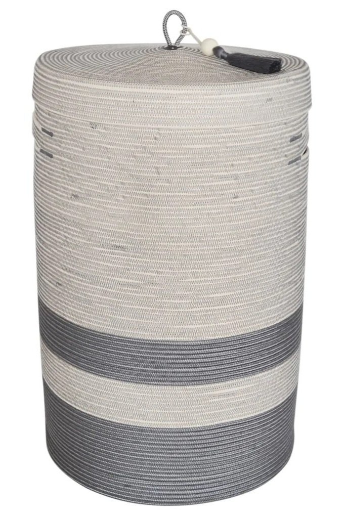 Lg. Lidded Basket-Grey