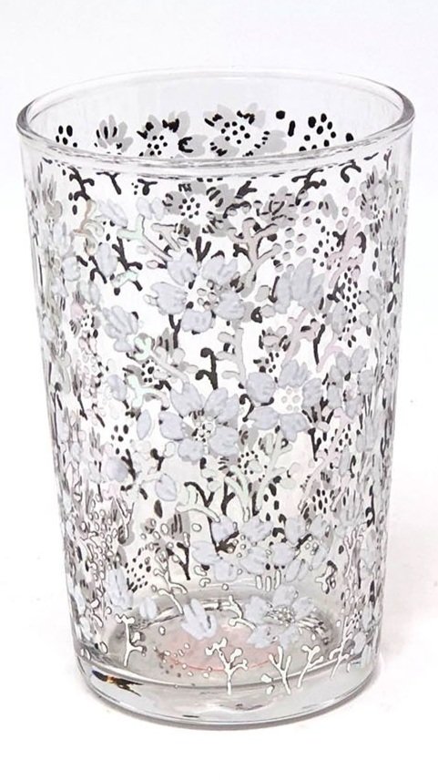 Moroccan Glass-Silver Flowers