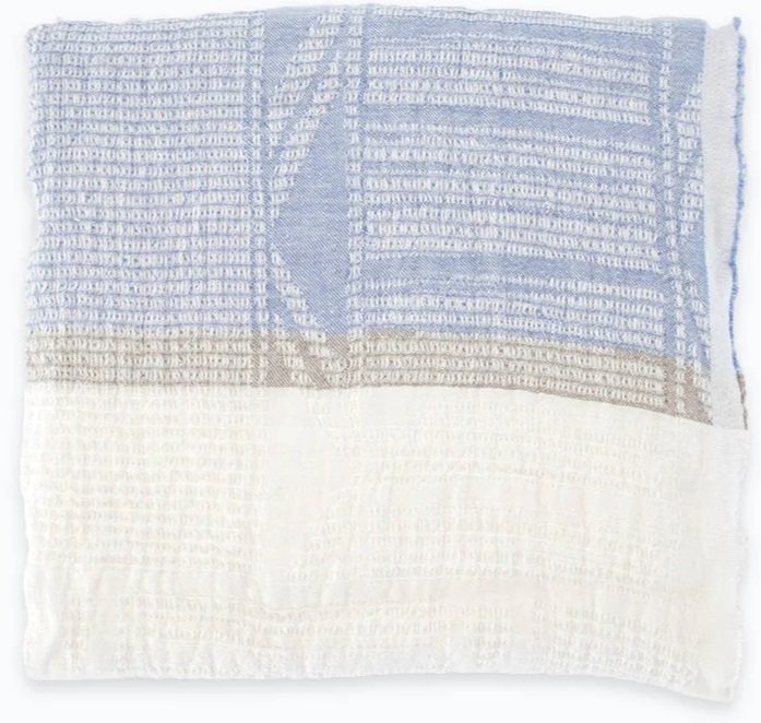 Bogolan Bed Throws Sky/White