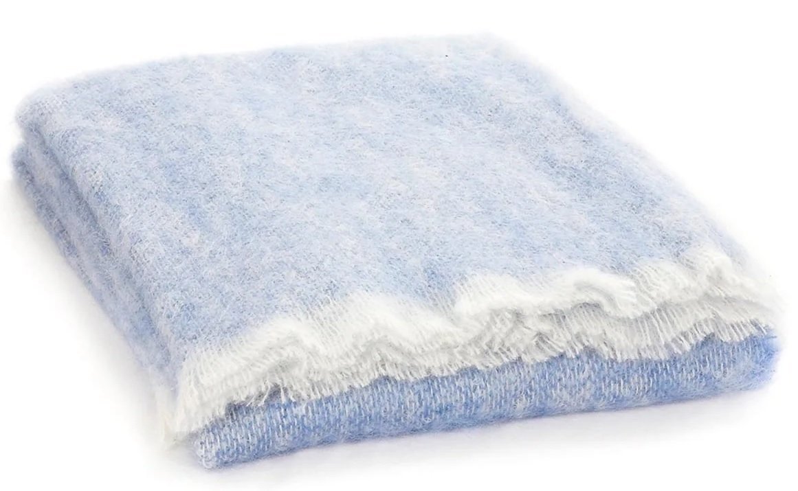 Irish Mohair Throw Blanket-Azure