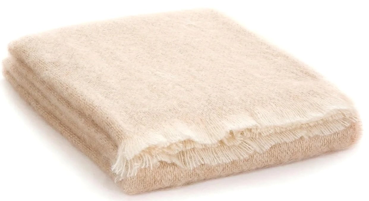 Irish Mohair Throw Blanket-Fawn