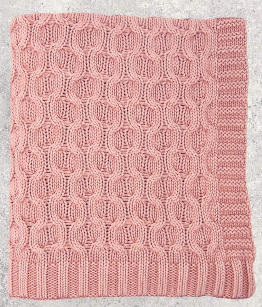 Washed Curvy Pink Throw