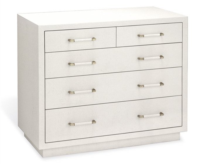 Faux Linen 5 Drawer Chest