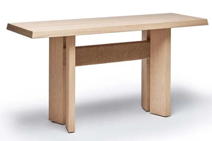 Console Table-Solid Oak w/Jute