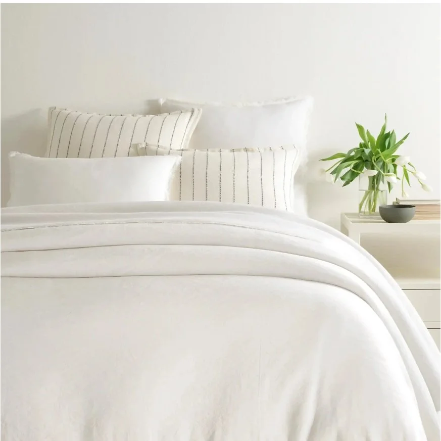 Faye Linen Duvet Cover | Dove White