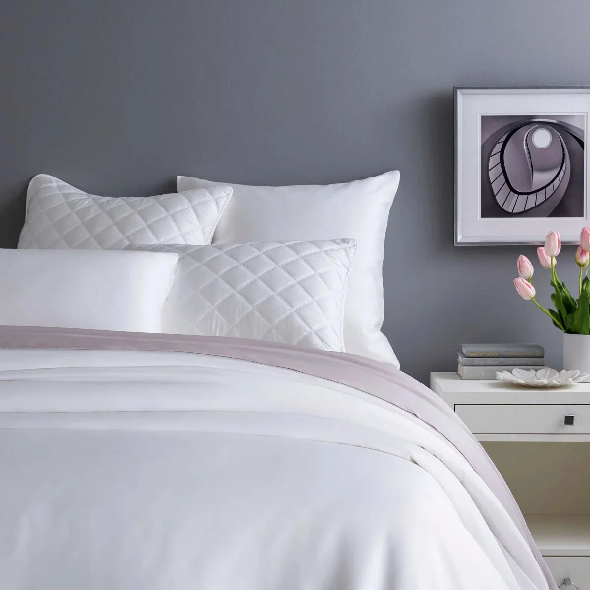 Silken Solid Duvet Cover  White