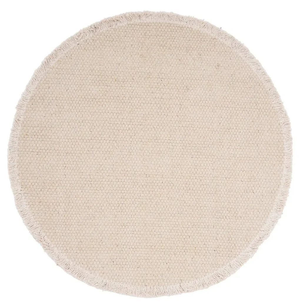 Fringed Round Placemat-Natural