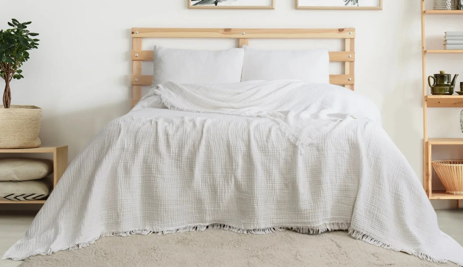 Organic Muslin Blanket-White
