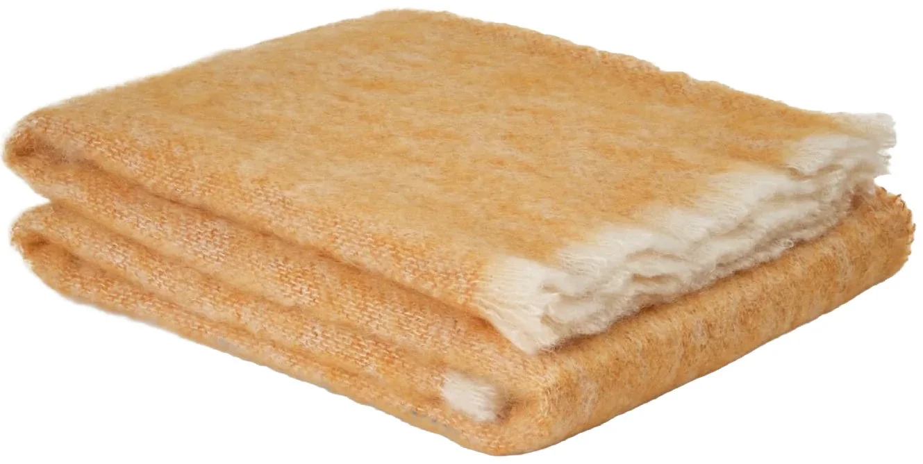 Ochre Mooneen Mohair Throw Blanket