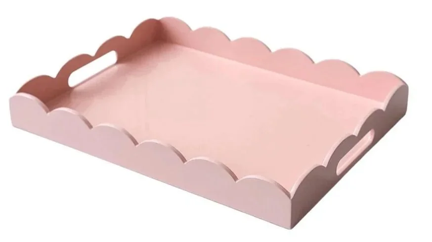 Scalloped Tray Pink