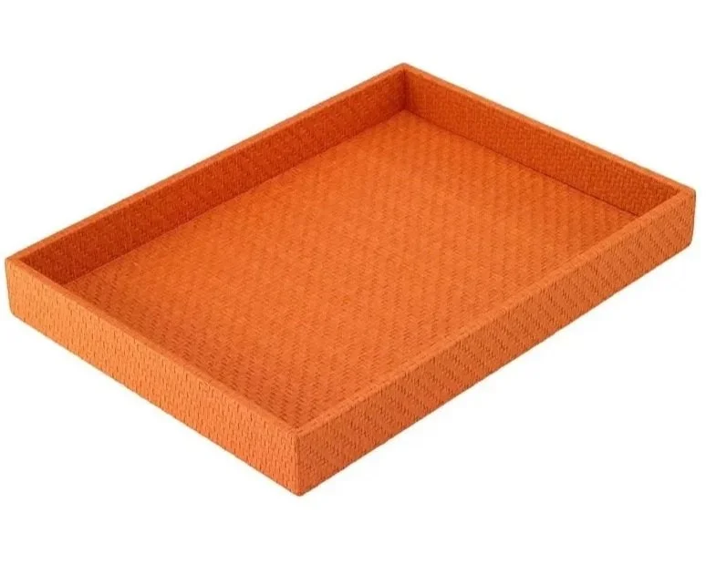 Woven Palm Tray Orange