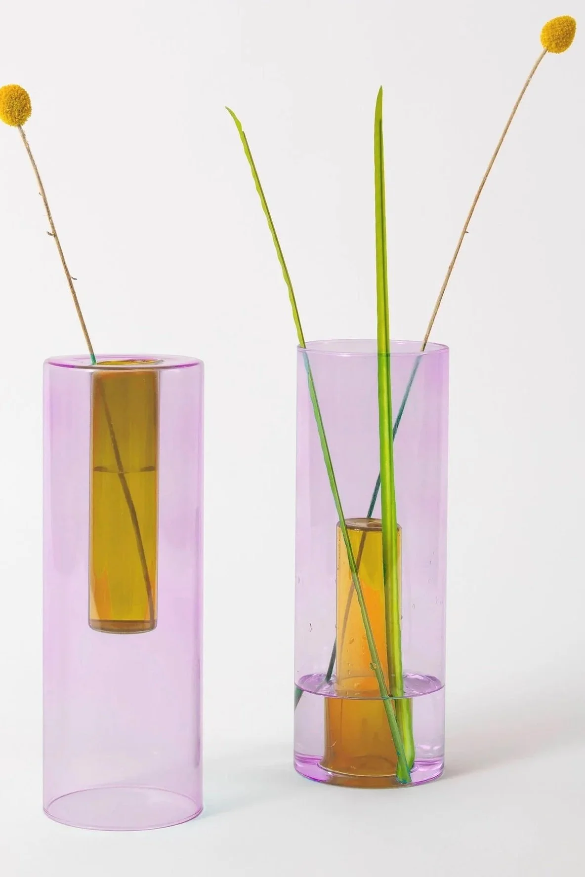 Reversible Glass Vase -Large in Lilac/Peach