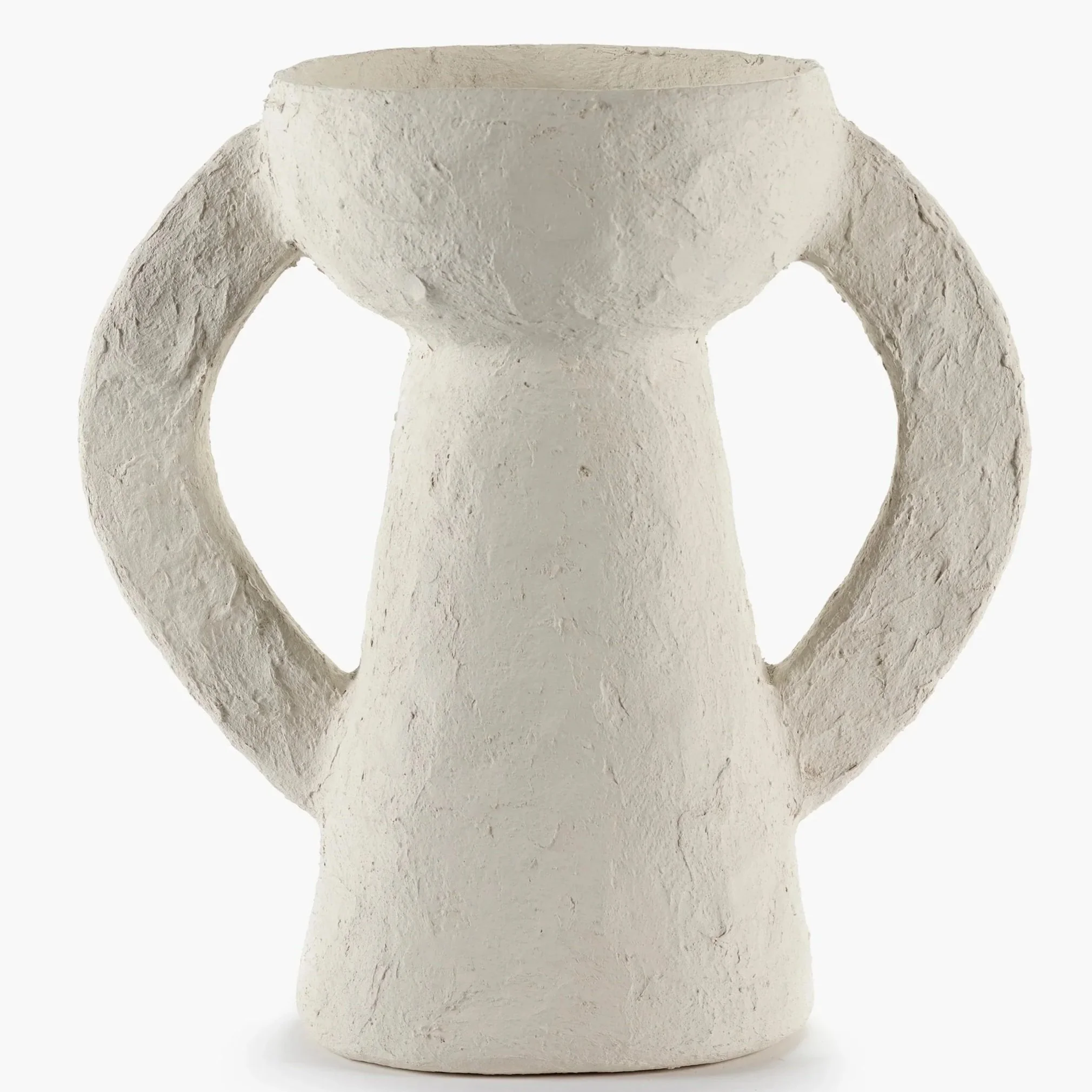 Paper Maché Vase in off-white