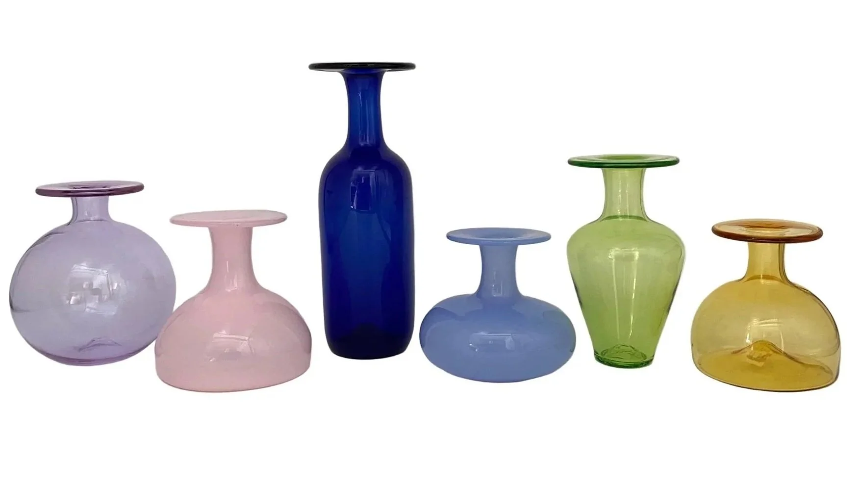 Assorted Colors Hand-blown Vases (USA)