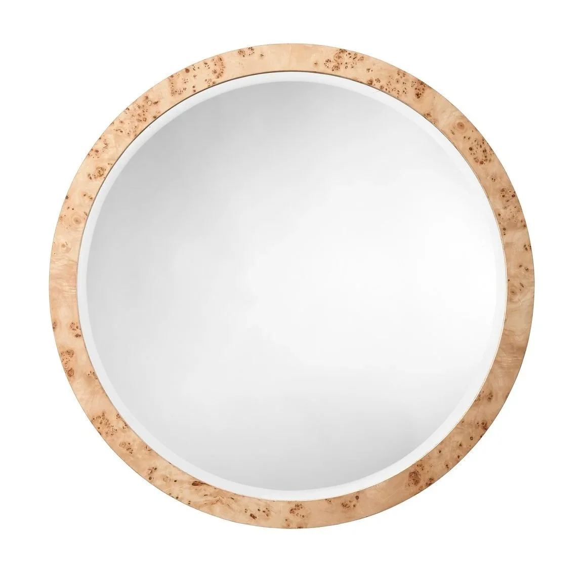 Round Mirror Smooth Burl Veneer