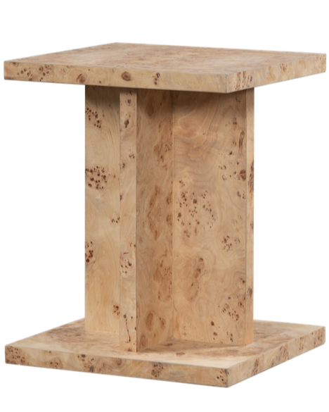Stowe End Table in Toasted Burl