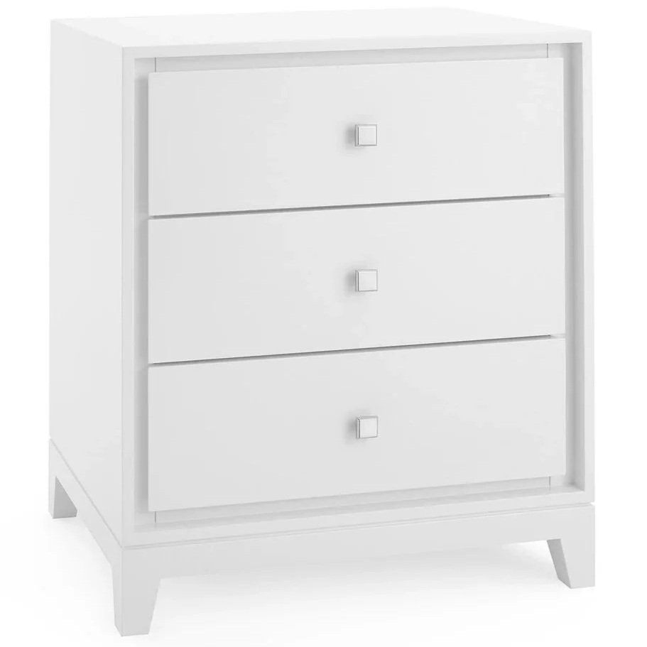 3-Drawer Side Table High Gloss White