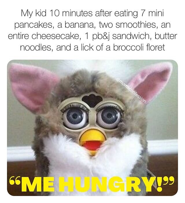 Can I take the batteries out like a Furby, too? Make it stop.
.
Any other 90&rsquo;s kids out there remember how creepy this thing was? We&rsquo;d throw it in the closet without the batteries and it STILL would talk!
.
.
.
.
Go follow @momsconfession