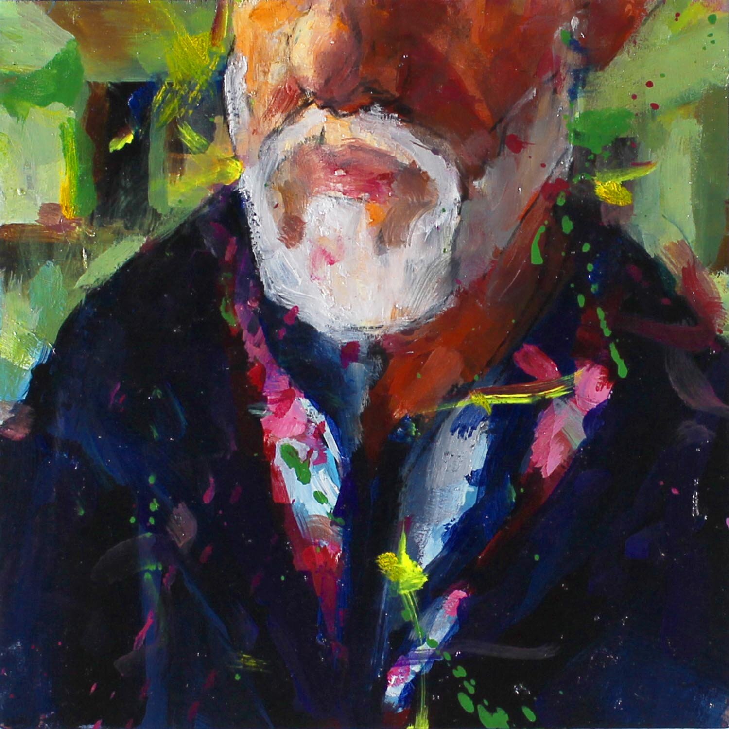 “Blind Self-Portrait”, oil, 6”x6”