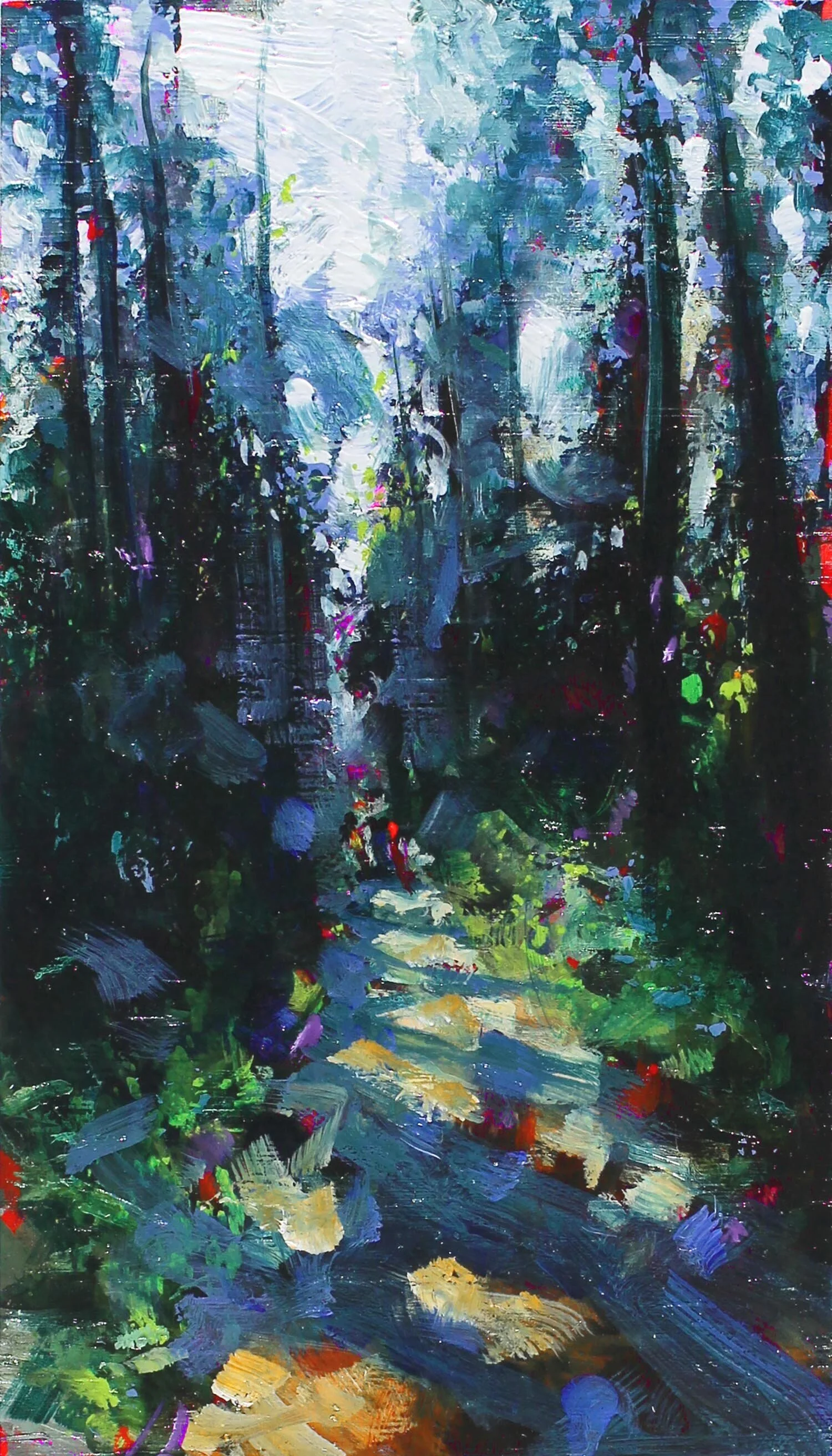 “Oak Openings Cathedral Pine Runners”, oil, 10.5”x6”. sold