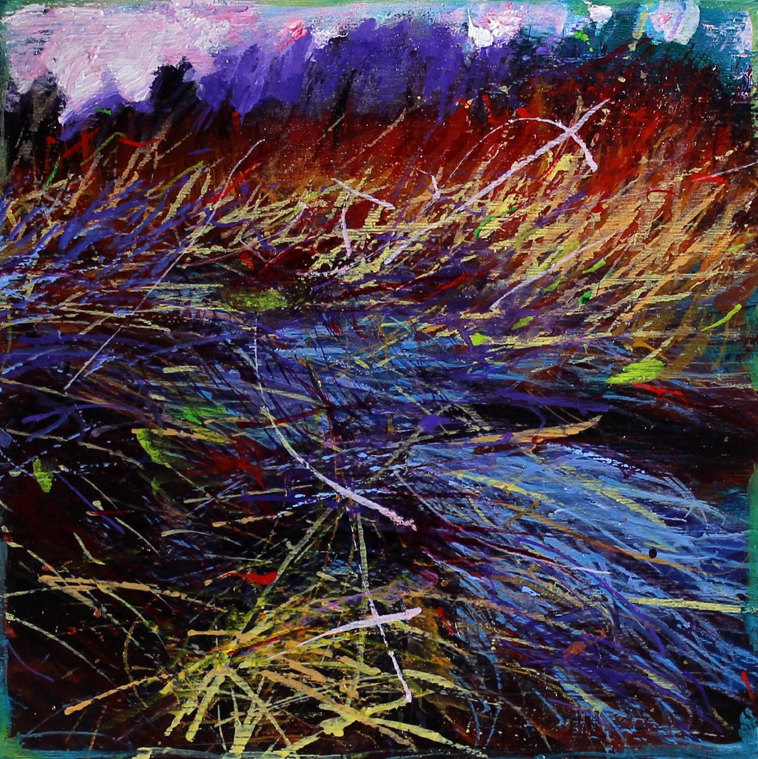 “Wintergarden Park, fall meadow”, oil, 6”x6”, sold