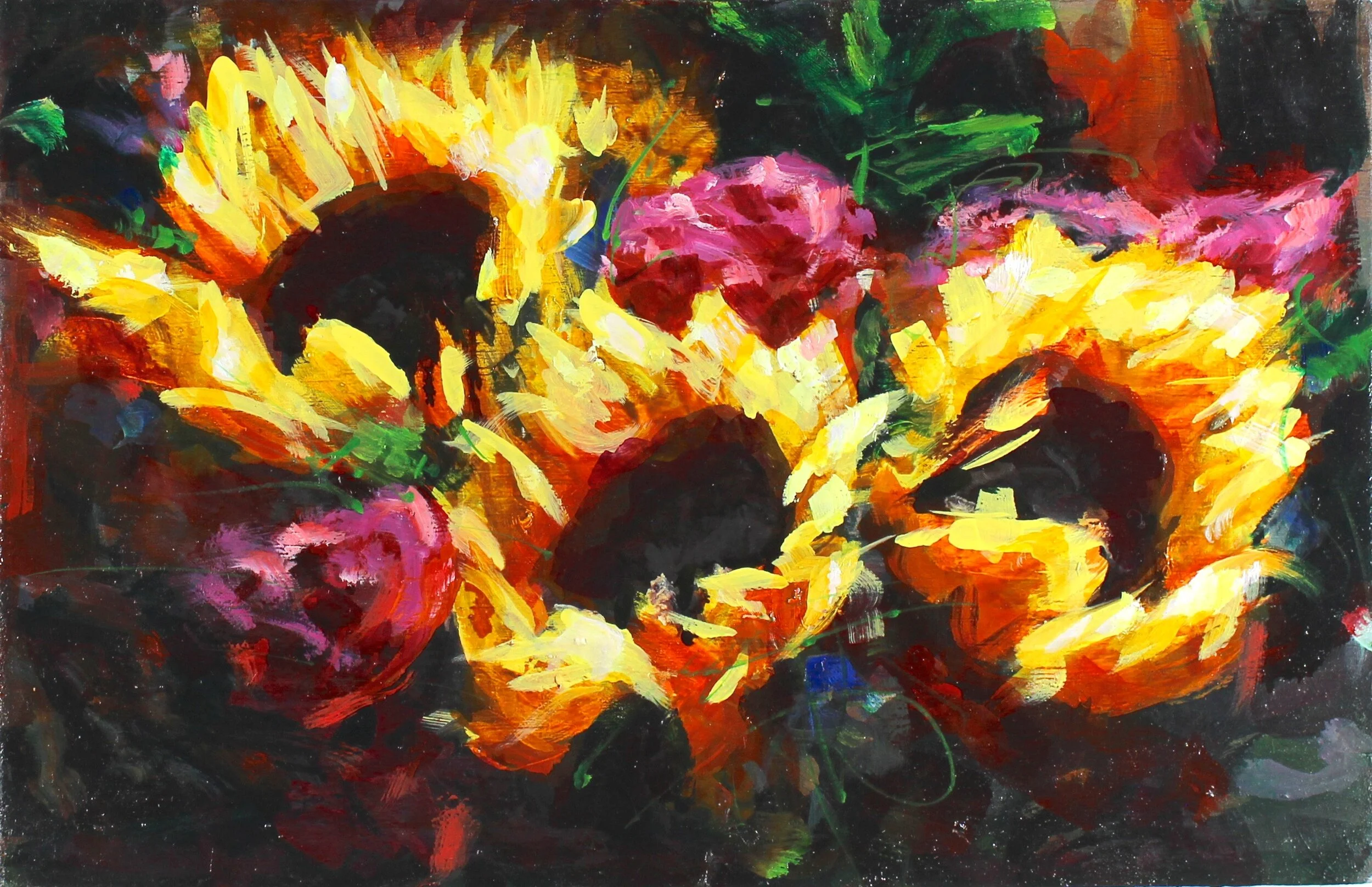 “Les Tournesols de Marcy”, oil, 8”x12”, sold