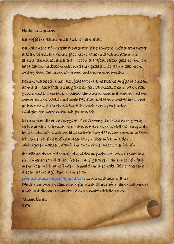 Homescouting der Pfadi- und Piostufe