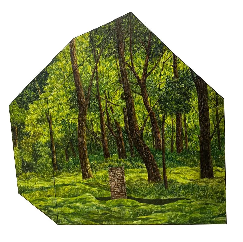 Wandering Toward the Meaning of Home No.1; from "The narative of minorities″ series, Oil on Plywood, 60 x 60 cm, 2025