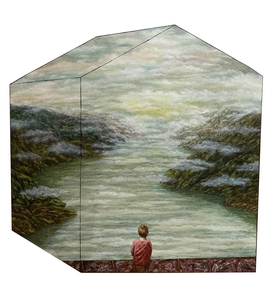 Wandering Toward the Meaning of Home No.3; from "The narative of minorities″ series, Oil on Plywood, 60 x 60 cm, 2025