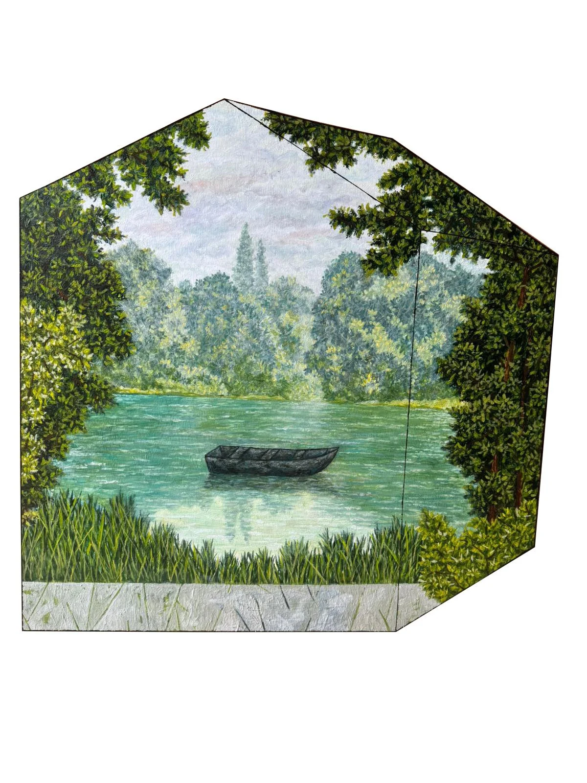 Wandering Toward the Meaning of Home No.5; from "The narative of minorities″ series, Oil on Plywood, 60 x 60 cm, 2025