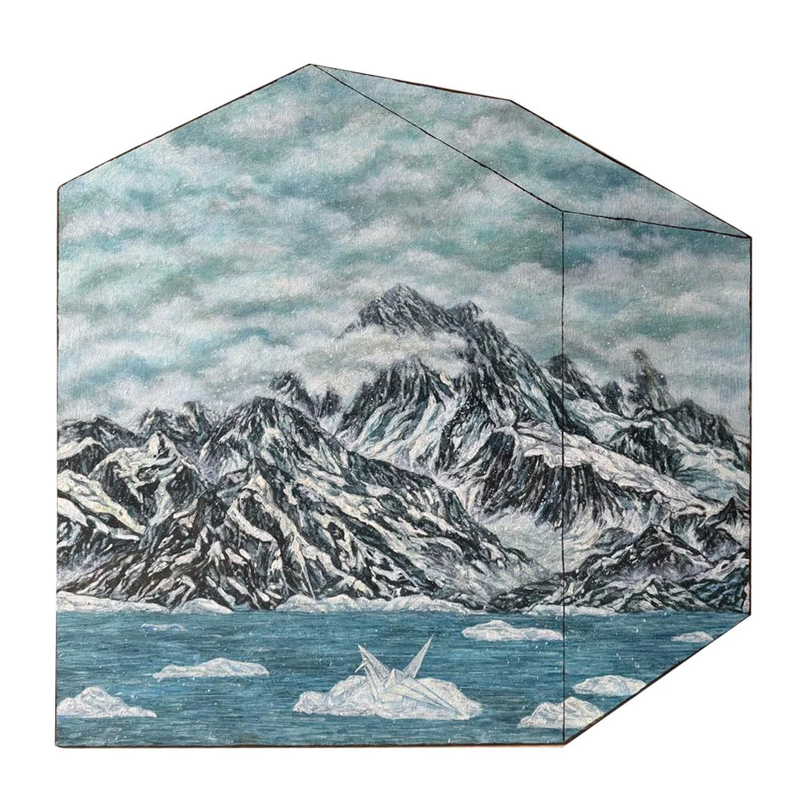 Wandering Toward the Meaning of Home No.8; from "The narative of minorities″ series, Oil on Plywood, 60 x 60 cm, 2025