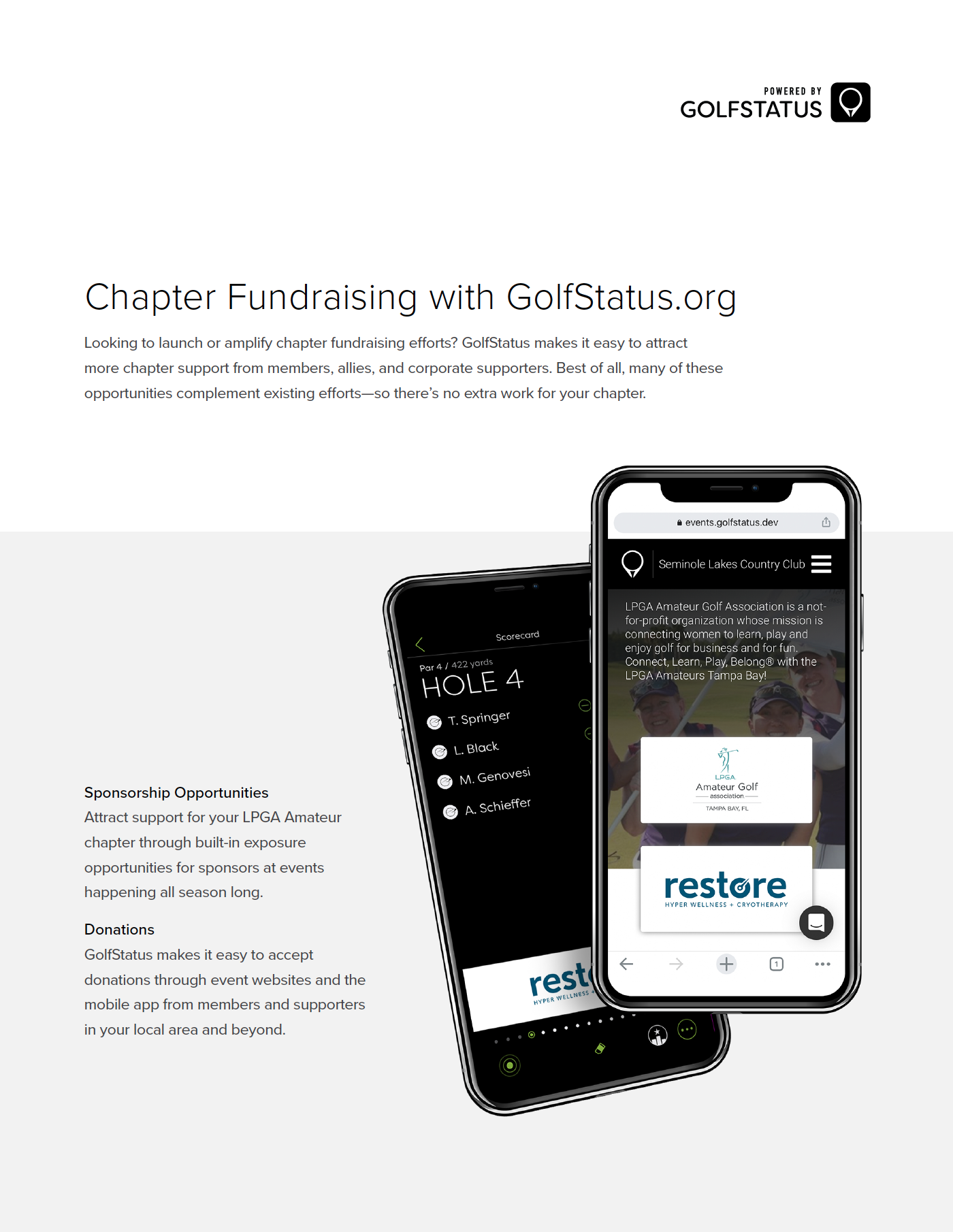 Chapter Fundraising with GolfStatus.org