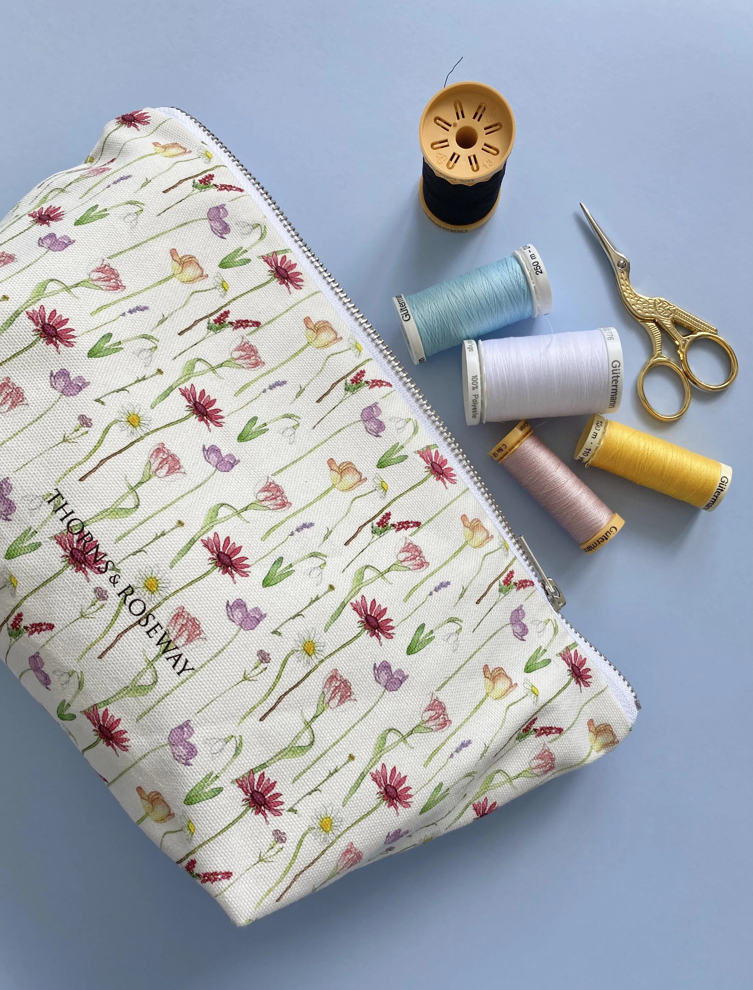 Bright Florals Zip Bag